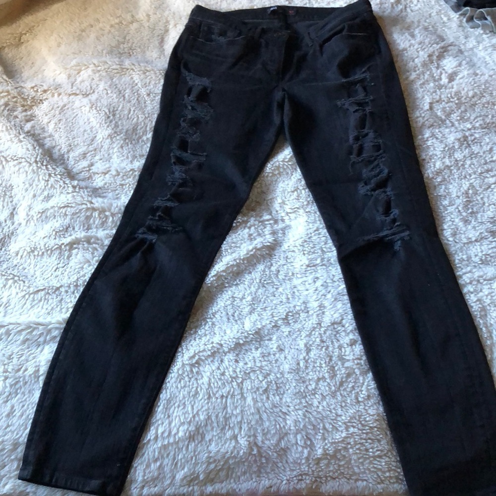 Ripped skinny black jeans by 3 x 1